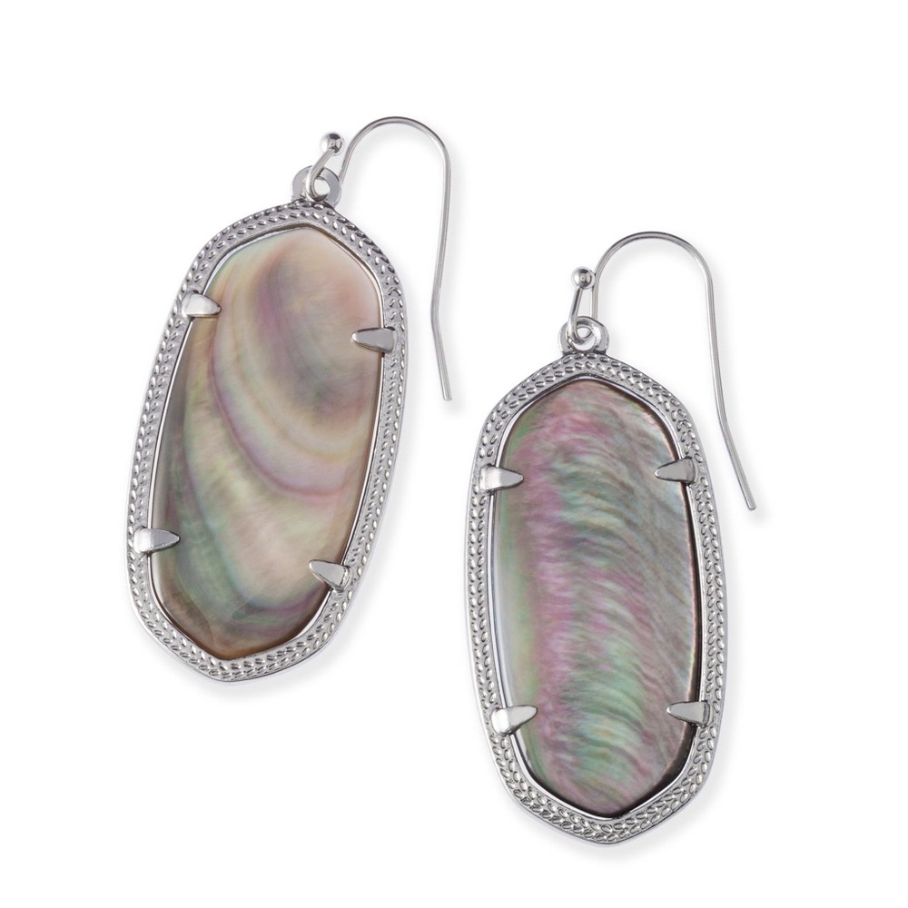 KS Elle Silver Earrings in Black Mother of Pearl!!